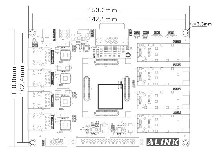 ALINX AX7101: Xilinx Artix-7 XC7A100T FPGA Development Board
