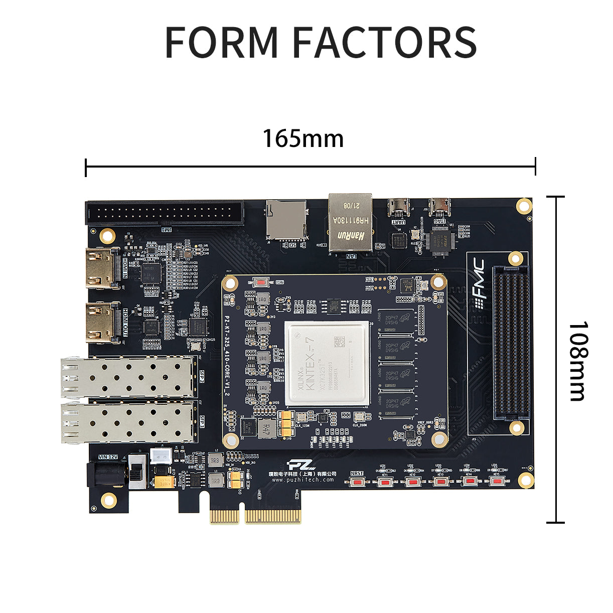 PUZHI PZ-K7325T-FH: Xilinx Kintex-7 XC7K325T FPGA Development Board –  CodeRobin FPGA